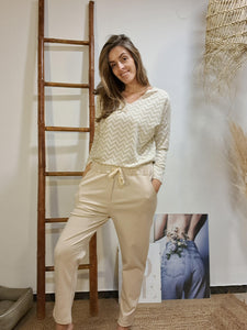 Pantaló comfy crema