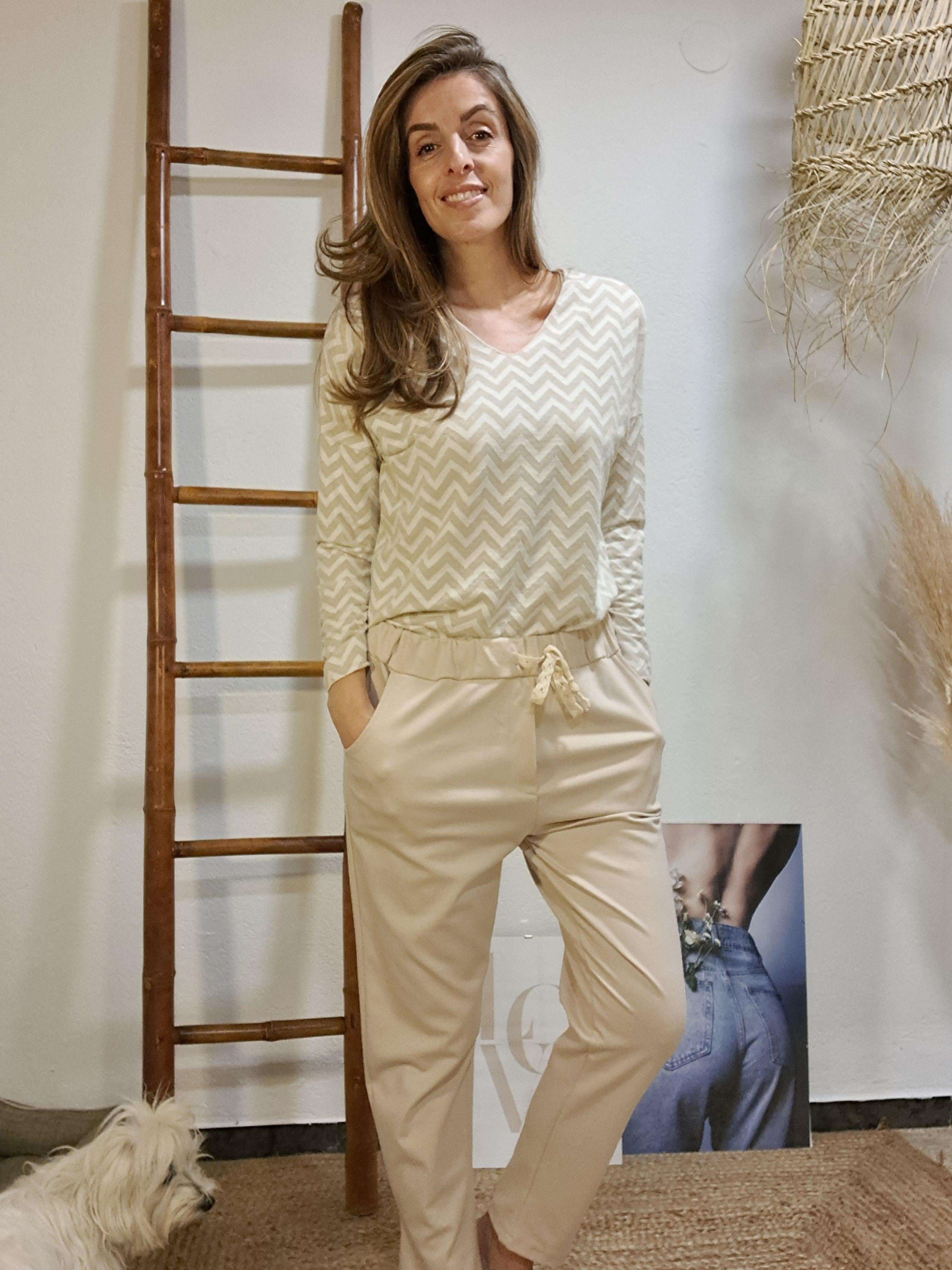 Pantaló comfy crema