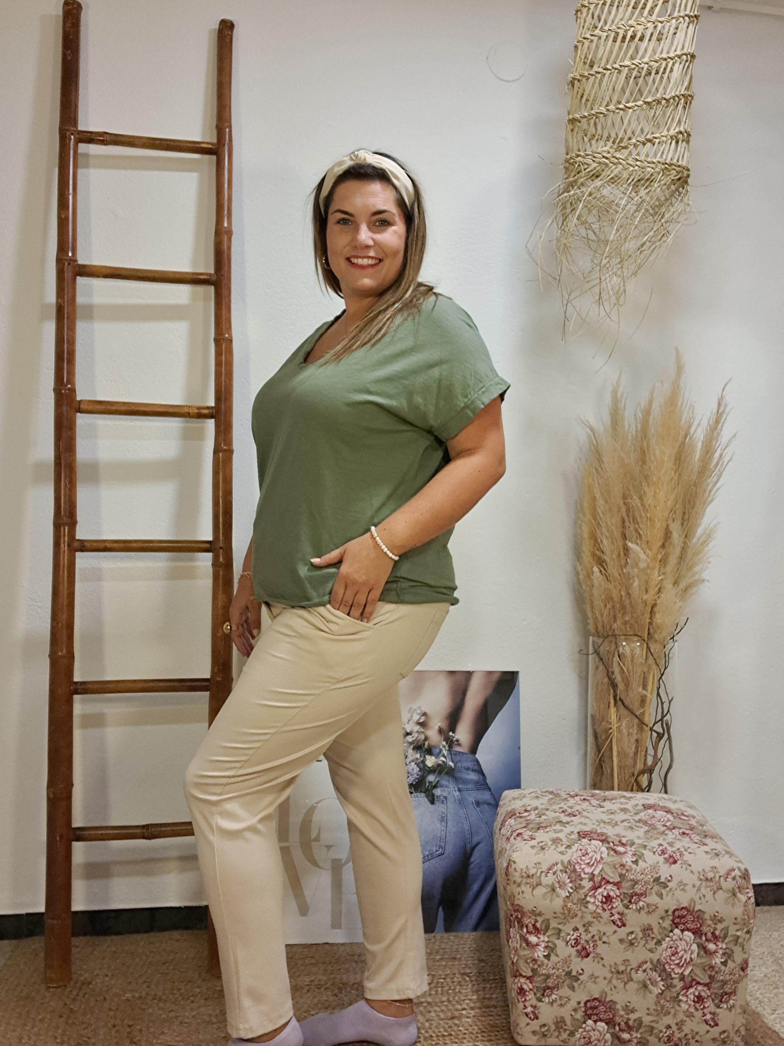 Pantaló comfy crema