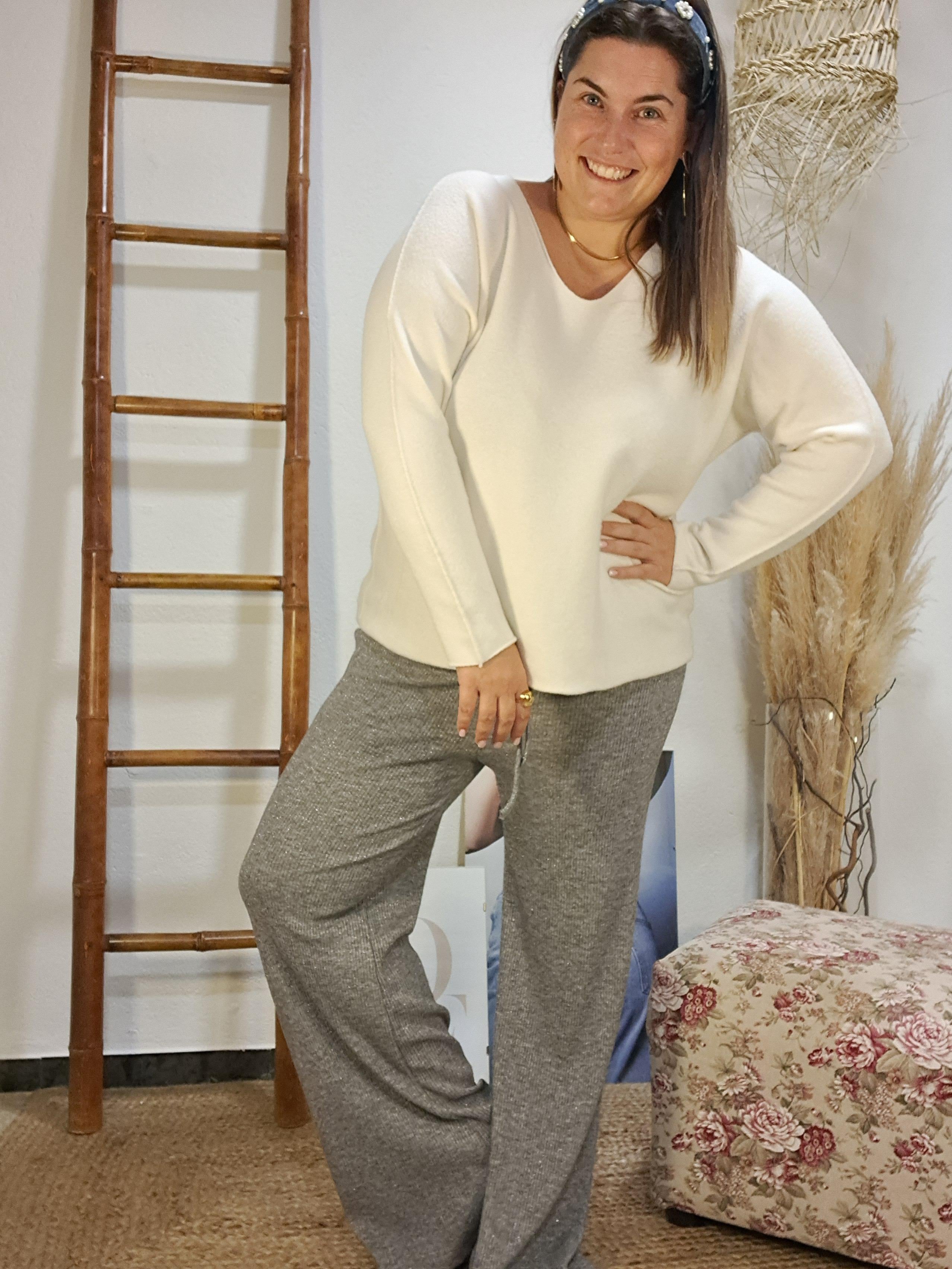 Pantaló lurex gris