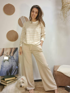 Pantalons crema goma