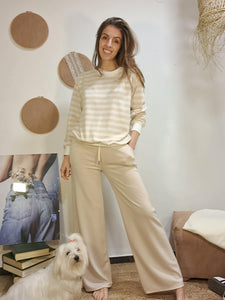 Pantalons crema goma