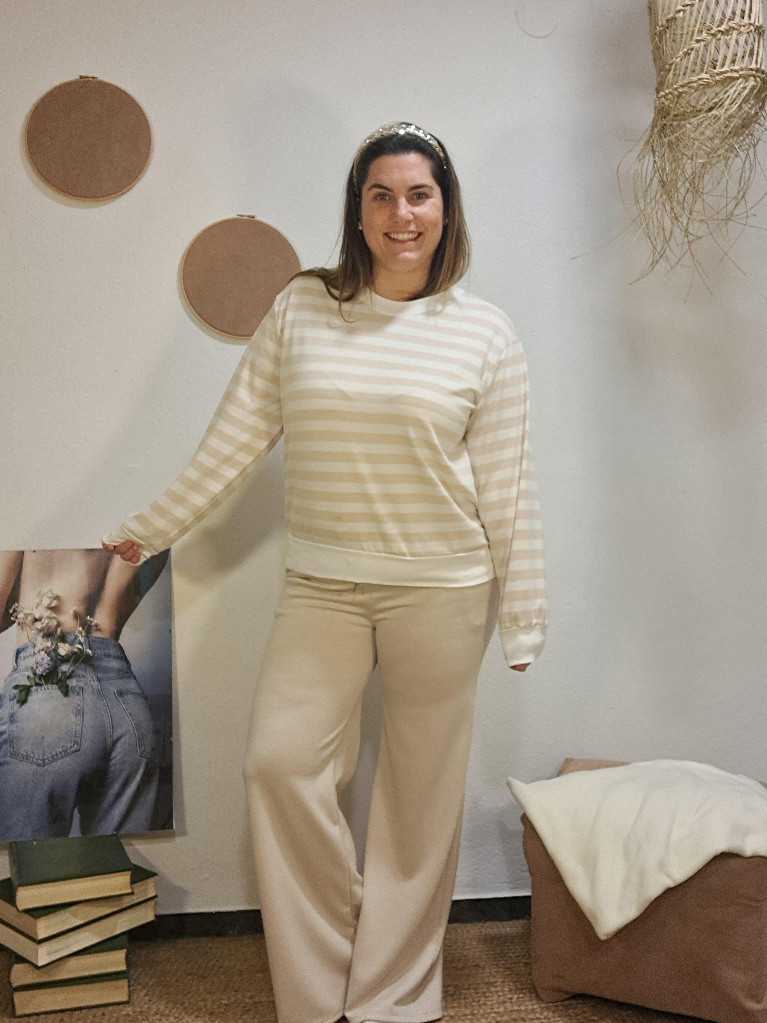 Pantalons crema goma