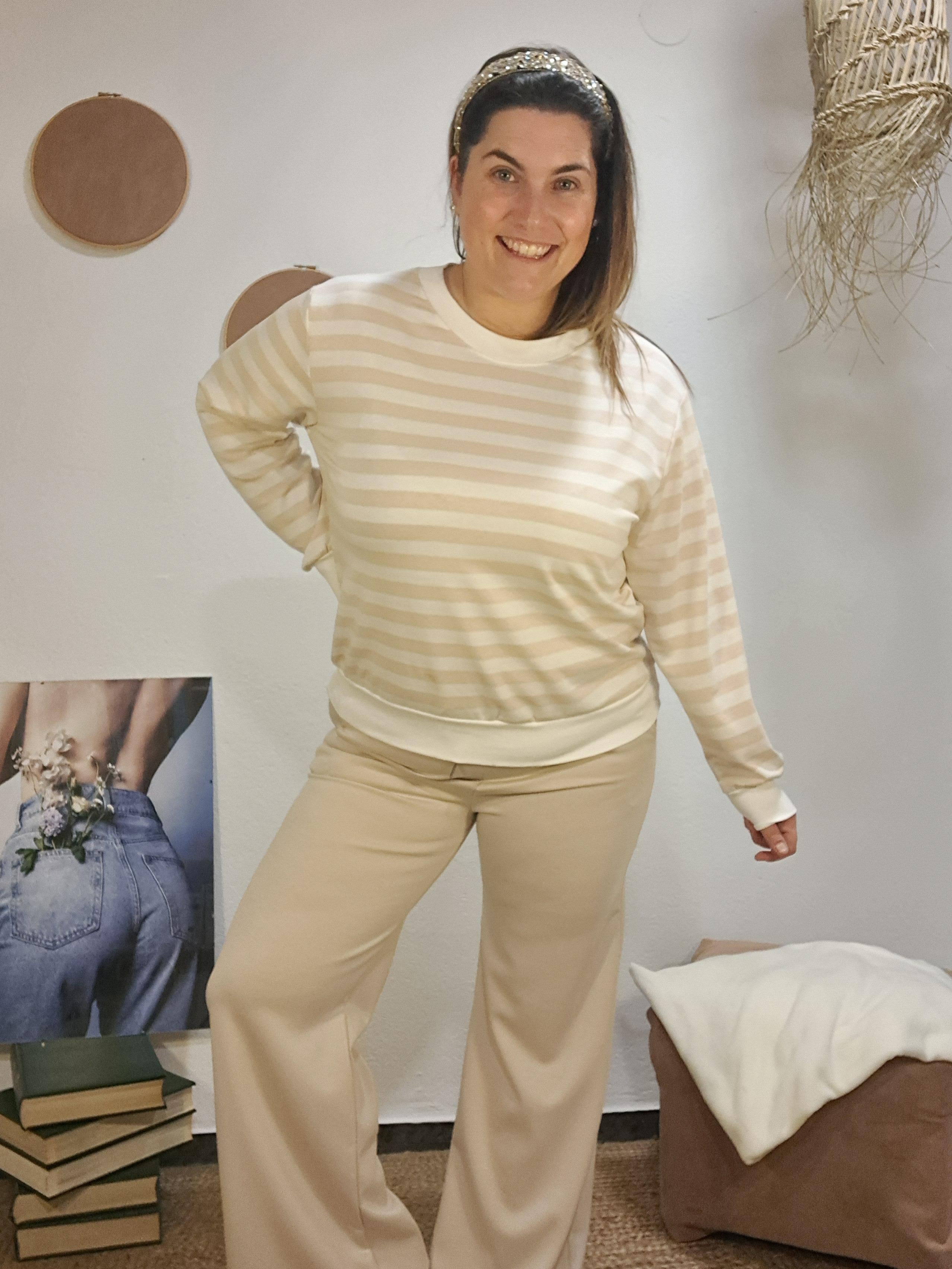Pantalons crema goma