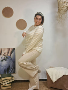 Pantalons crema goma