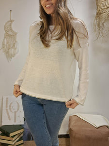 Jersei blanc rivet gris