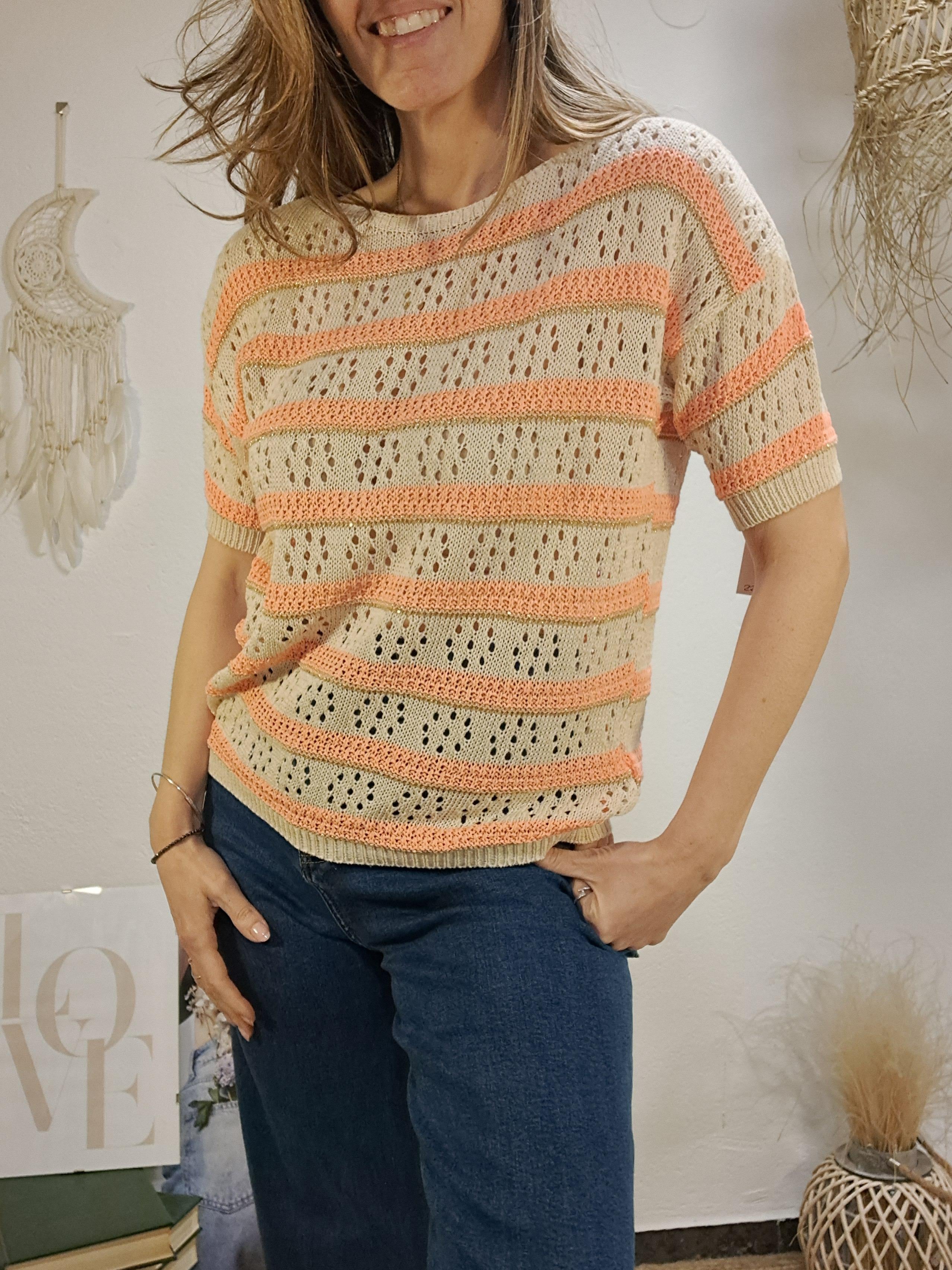 Samarreta crochet mandarina