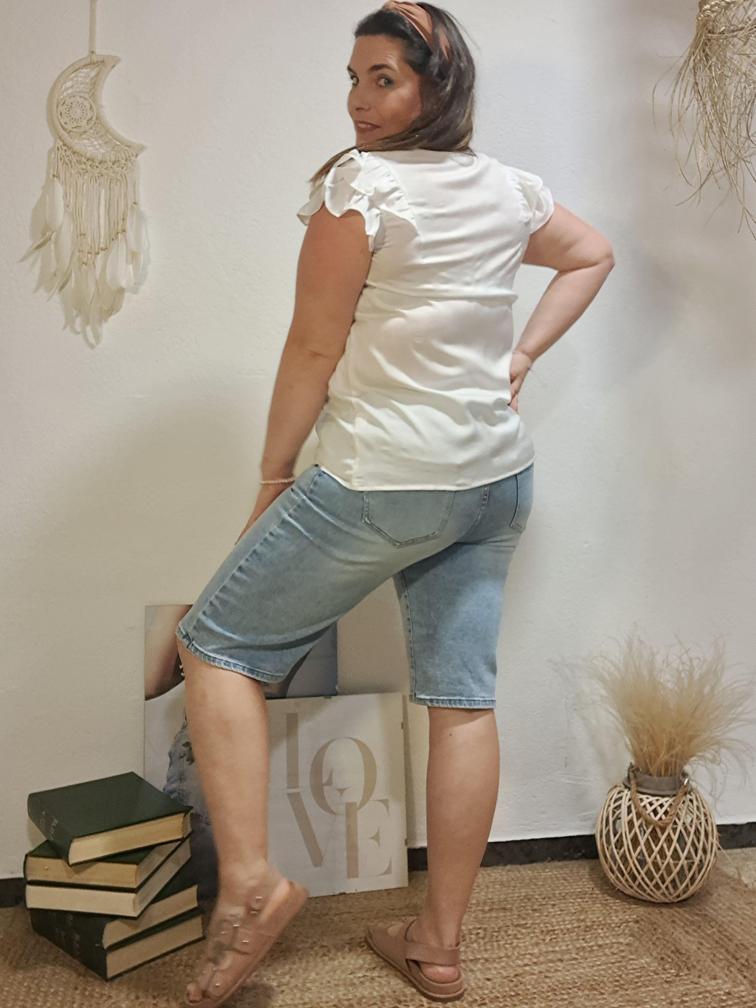 Samarreta setinada blanca