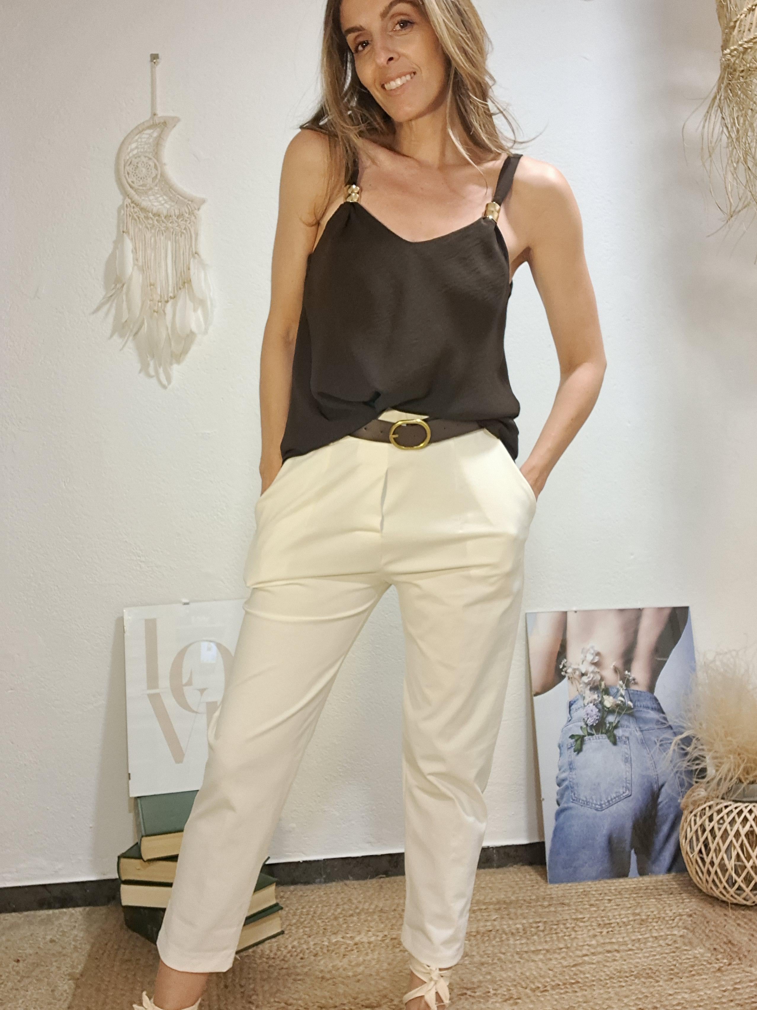 Pantaló punt roma blanc