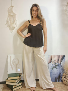Pantaló palazzo crema