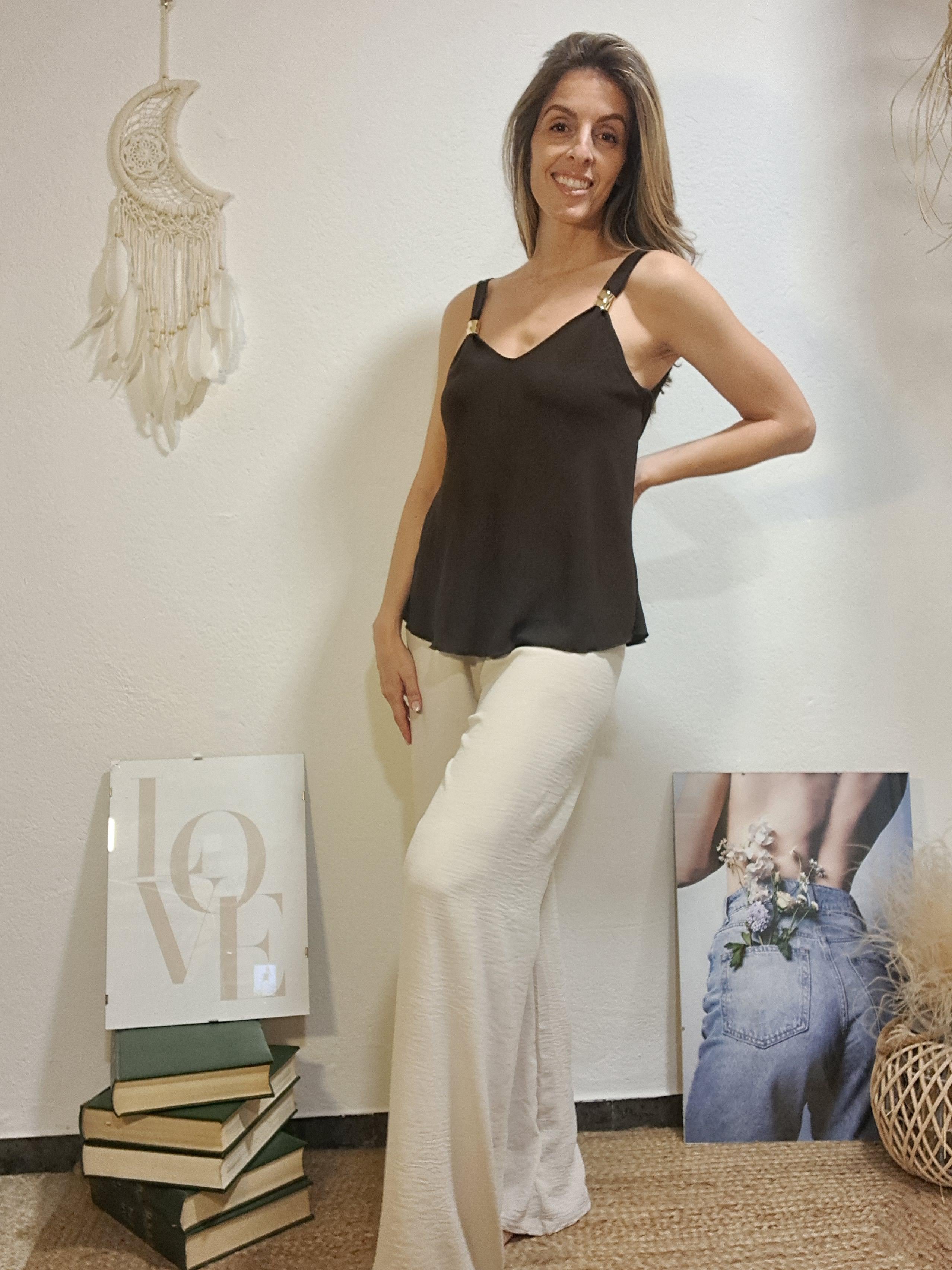 Pantaló palazzo crema