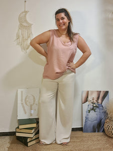 Pantaló palazzo crema