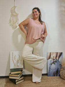 Pantaló palazzo crema