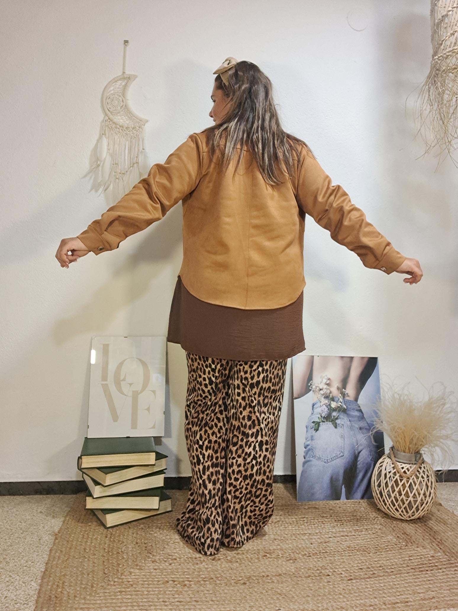 Jaqueta antelina camel