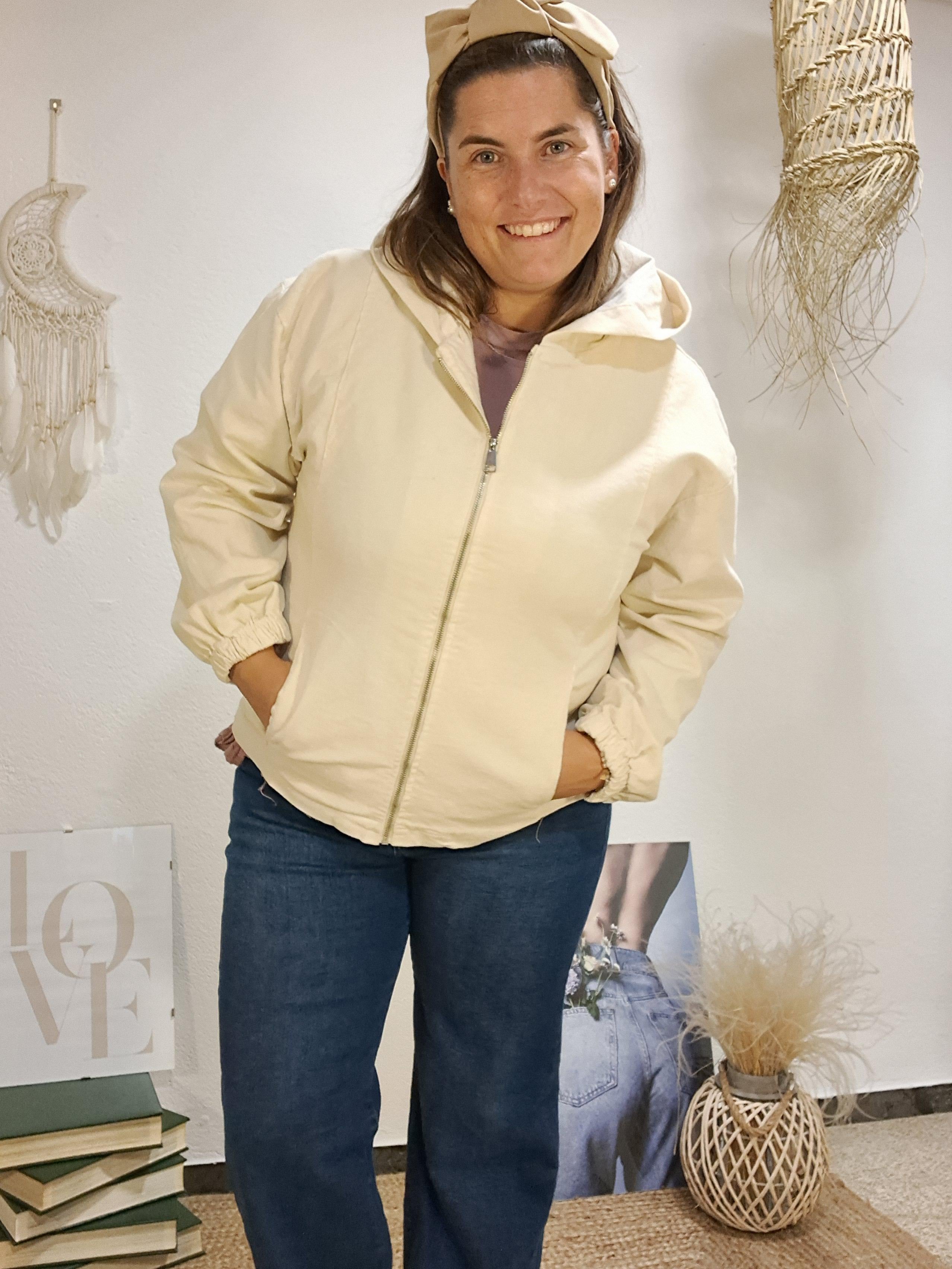 Jaqueta micropana crema