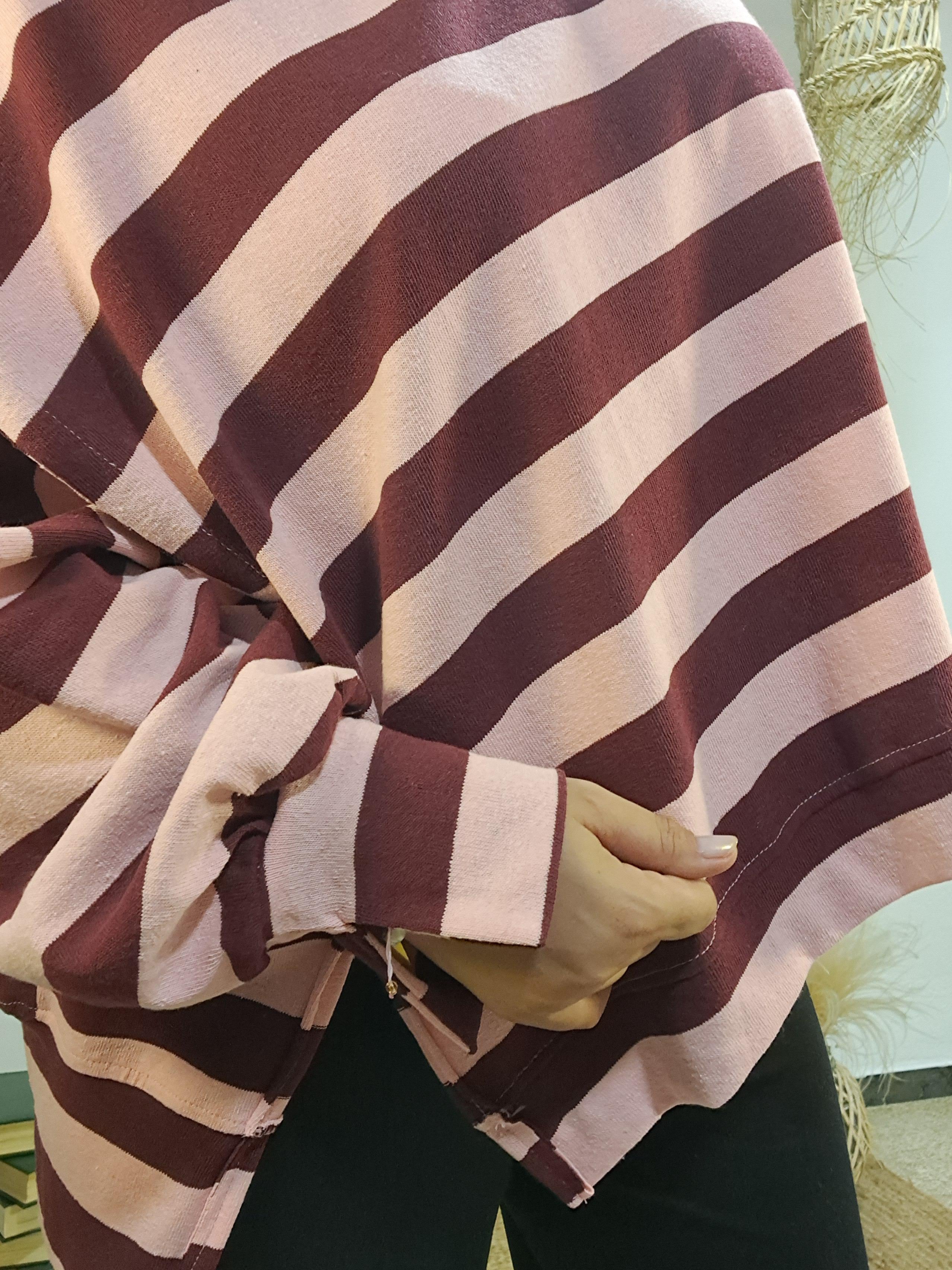 Jersei de ratlles oversize bordeus