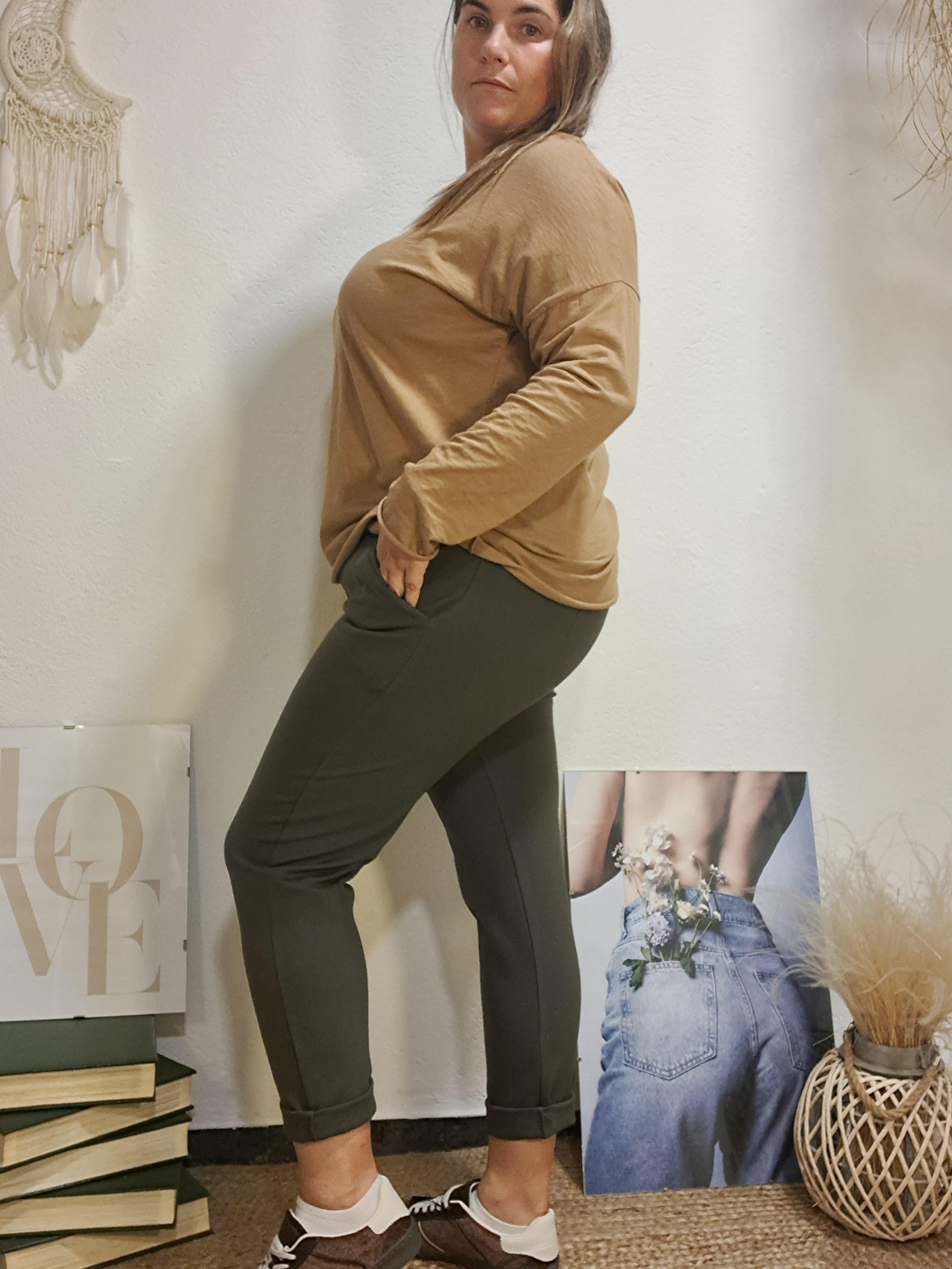 Pantaló punt roma caqui