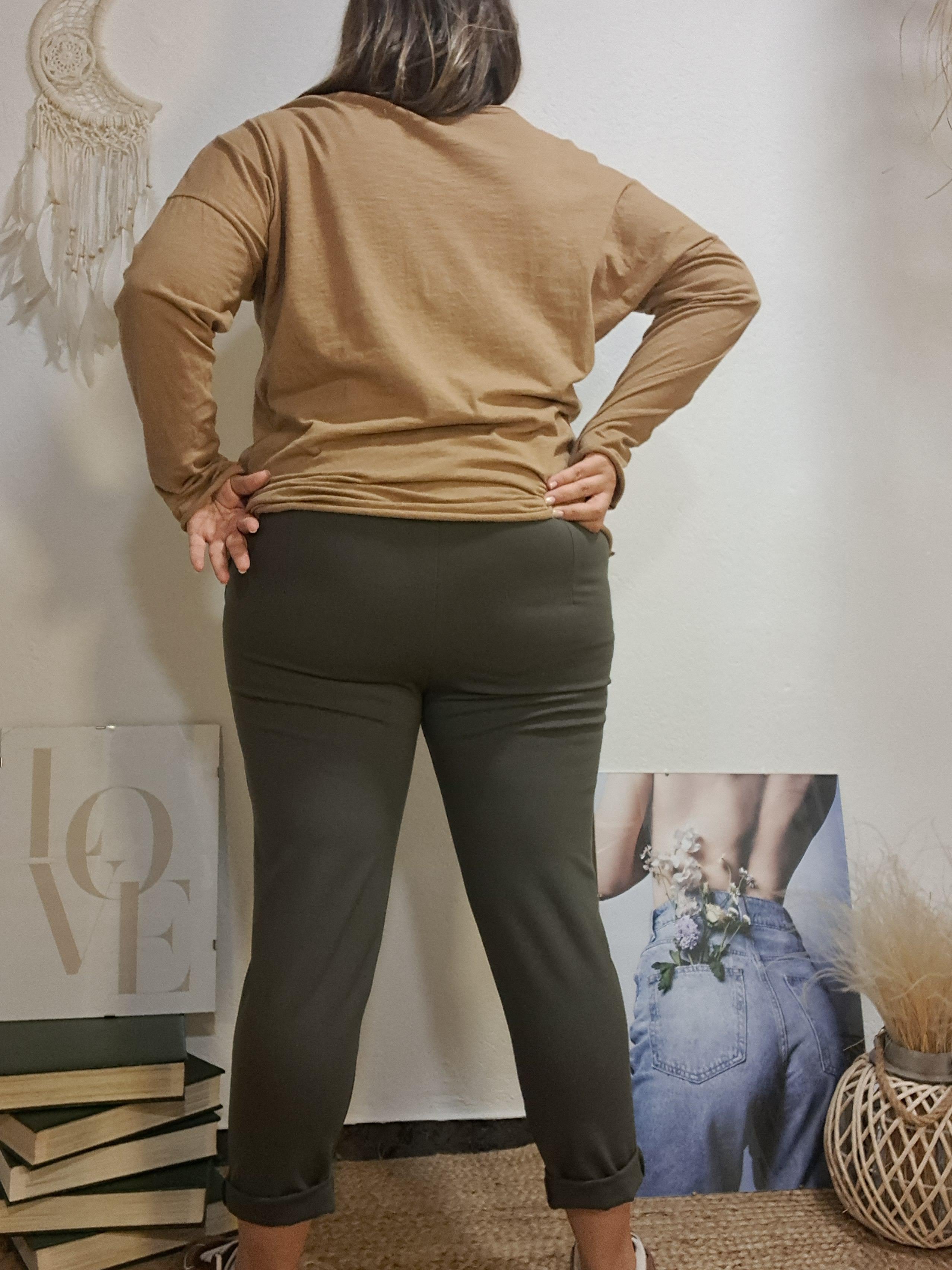 Pantaló punt roma caqui