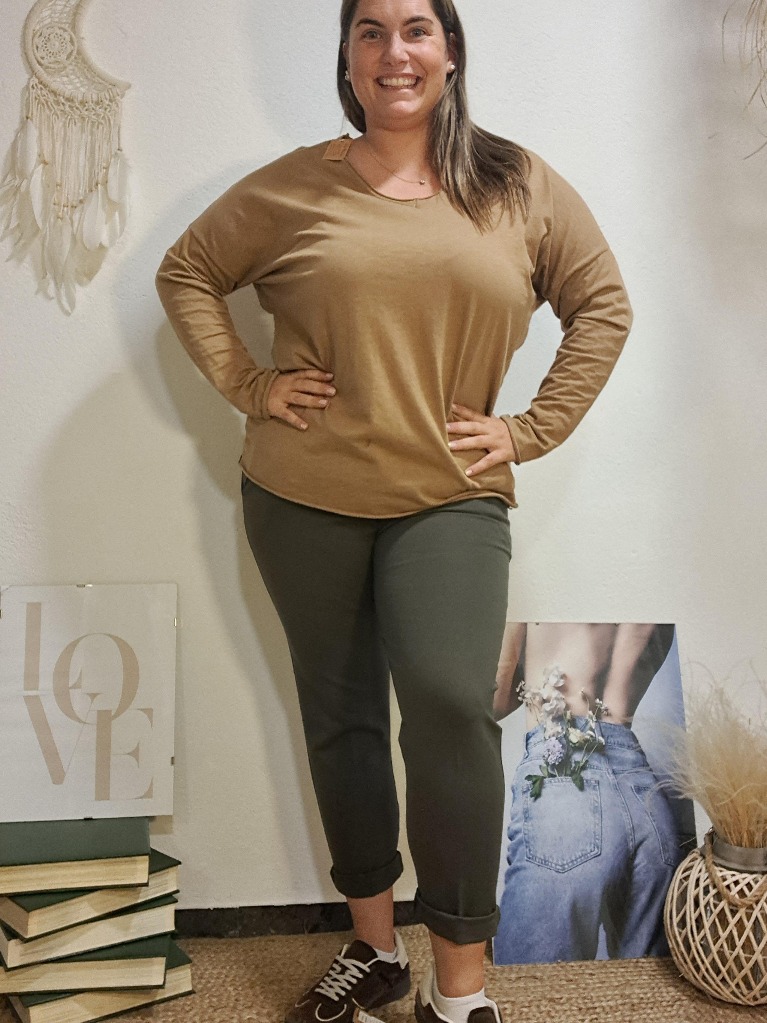 Pantaló punt roma caqui