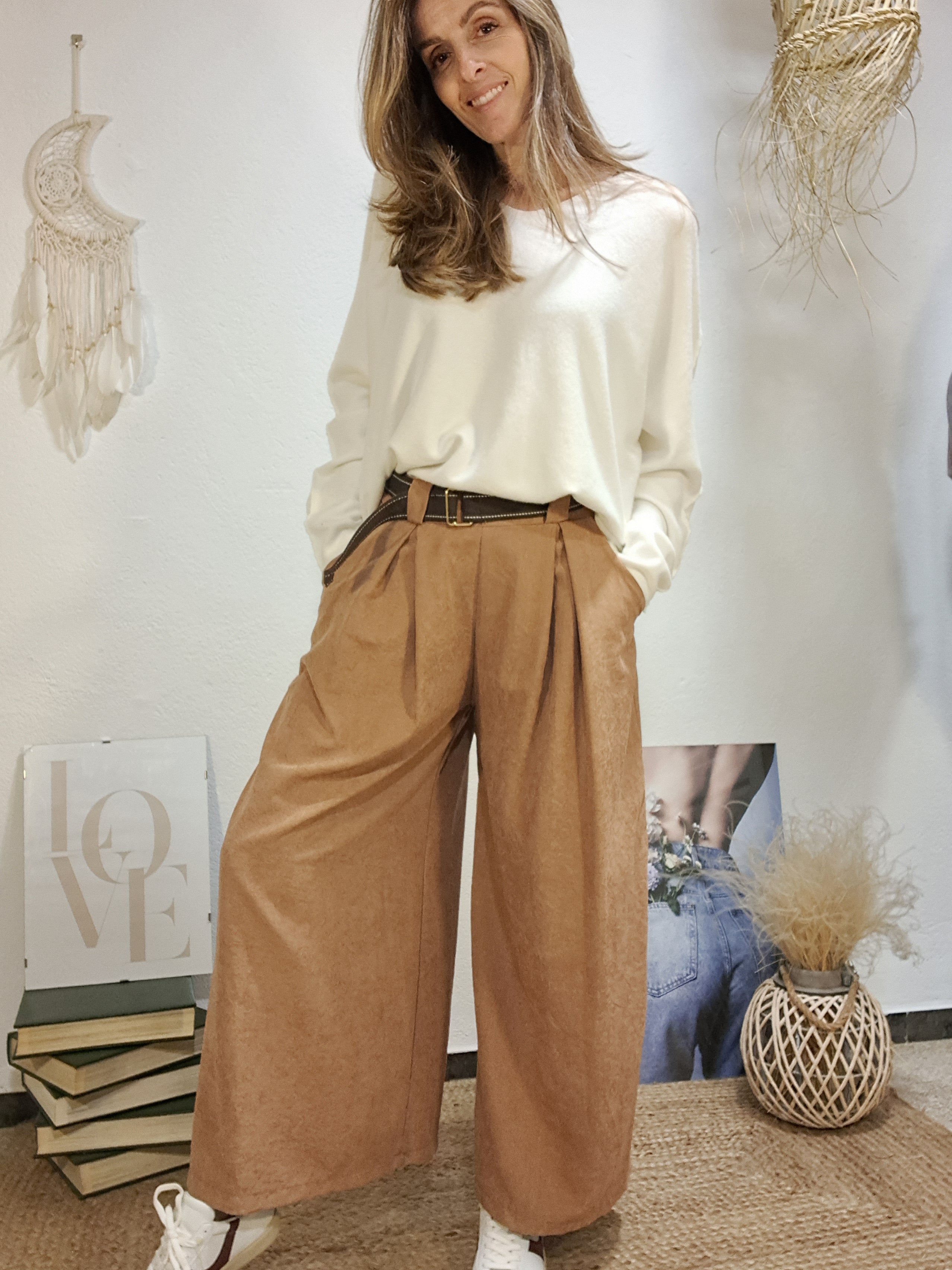 Pantaló palazzo camel