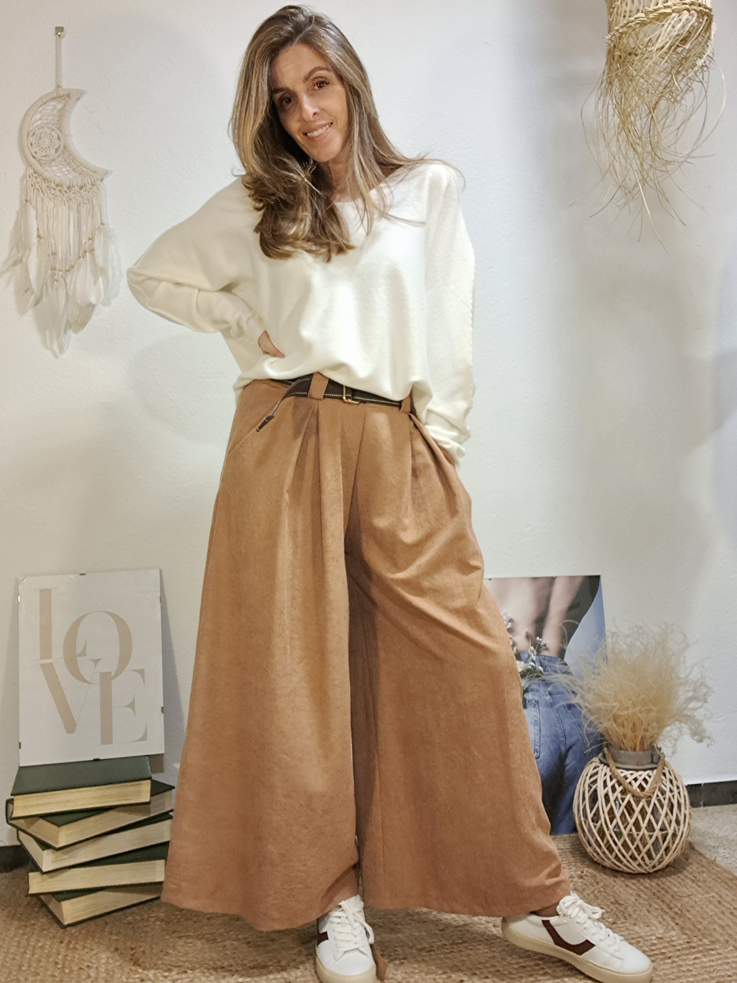 Pantaló palazzo camel