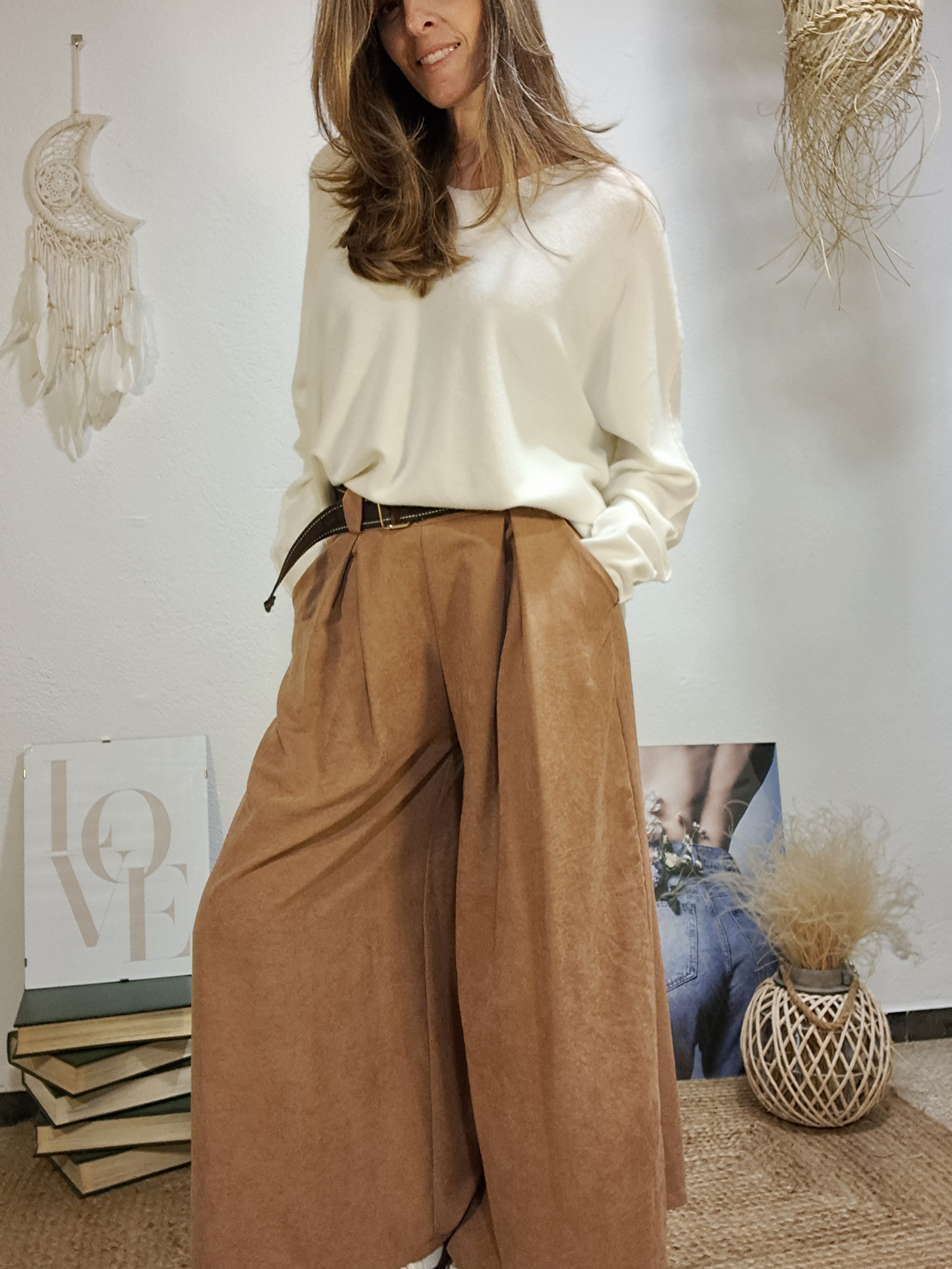 Pantaló palazzo camel