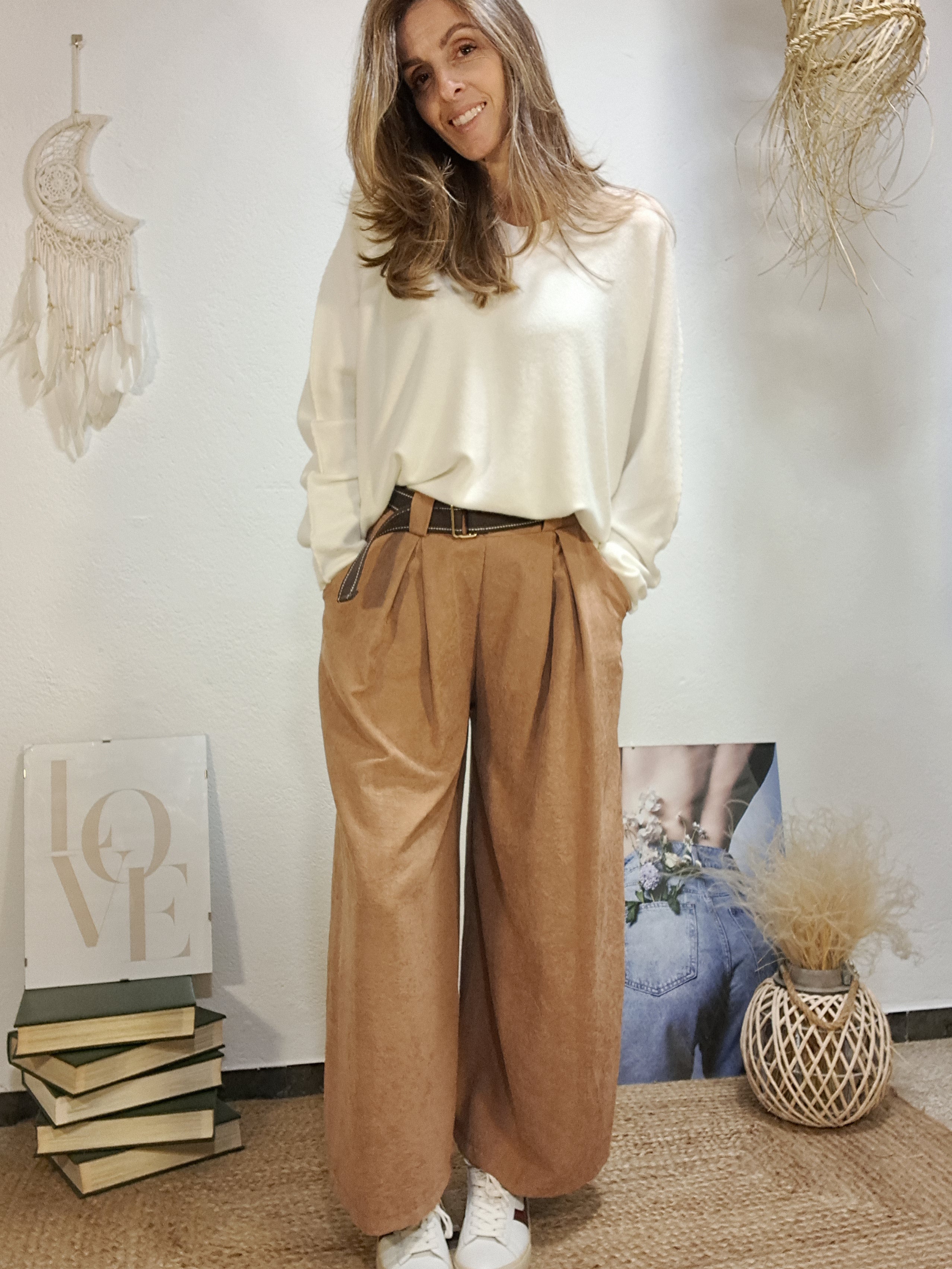 Pantaló palazzo camel