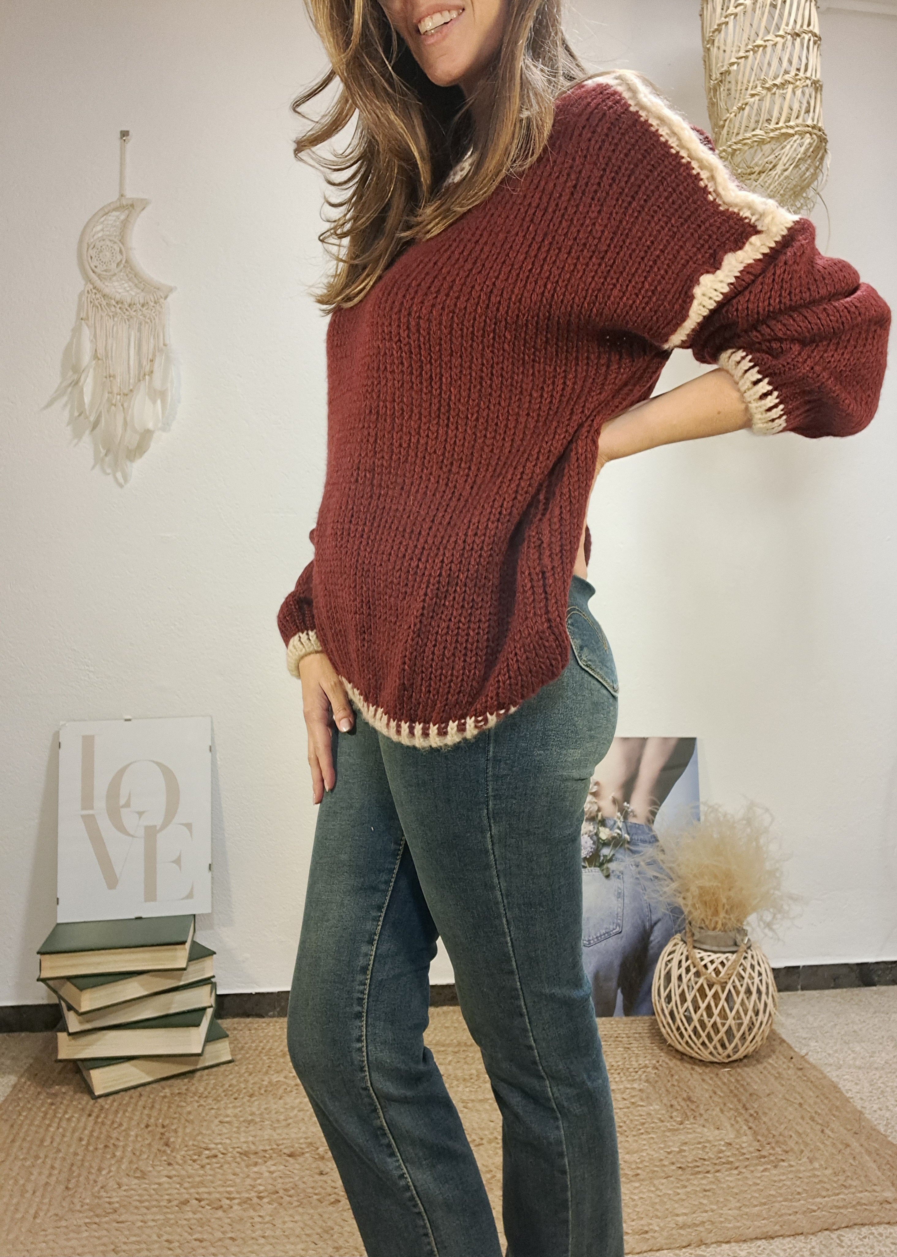 Jersei vi rivets crema