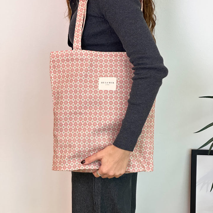 Tote bag geomètrica rosa