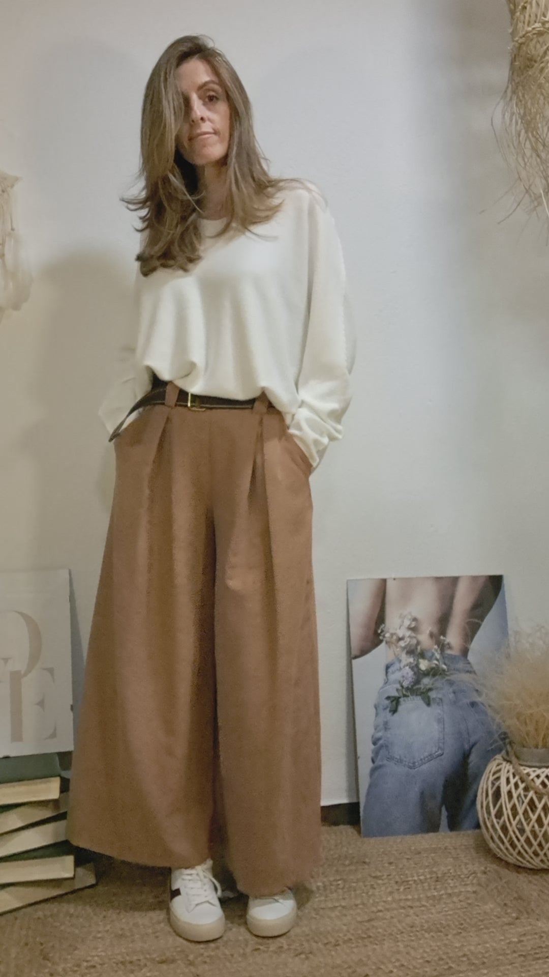 Pantaló palazzo camel